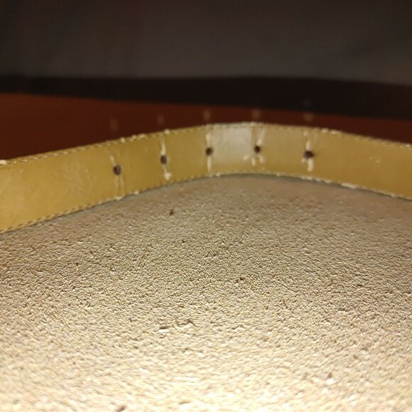 Brown Leather Belt Handcrafted Italian Roco Ornate Brass Buckle Detailing - Picture 12 of 16